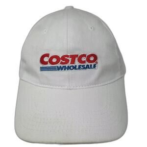 HPI Costco Wholesale Baseball Cap White OS Adjustable Embroidered Logo Hat